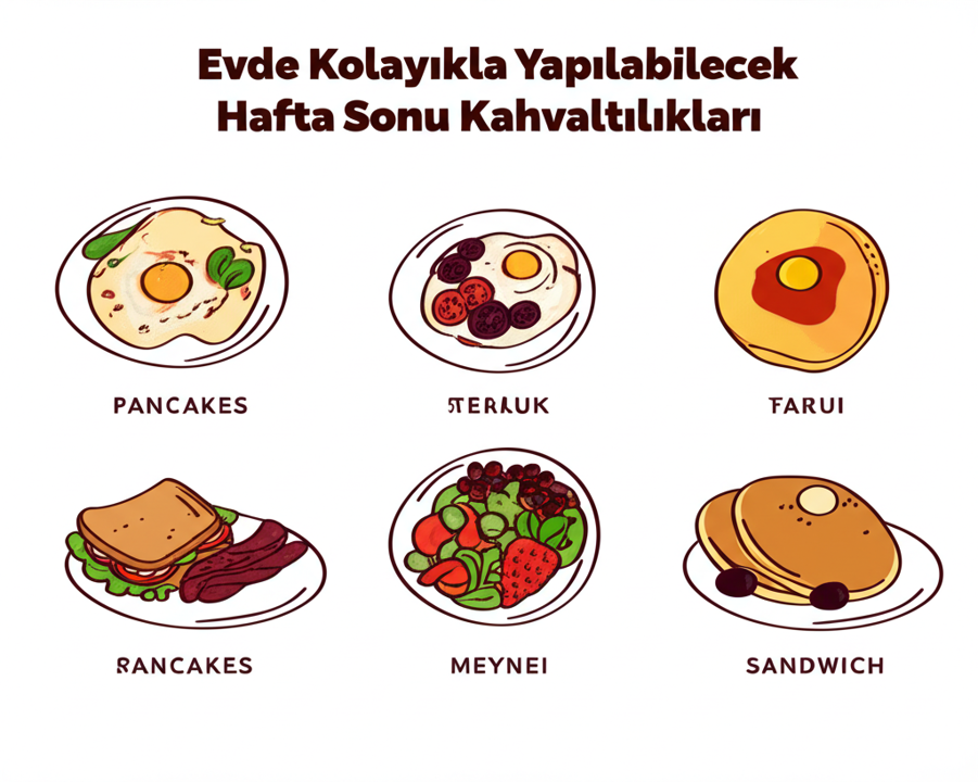 Evde Kolaylıkla Yapılabilecek Hafta Sonu Kahvaltılıkları: Kahvaltı Tarifleri Tablosu Kahvaltı Tarifleri Tablosu - Evde Kolaylıkla Yapılabilecek Hafta Sonu Kahvaltılıkları
